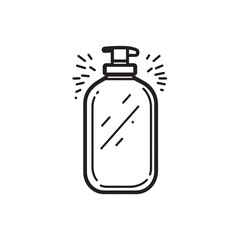 Fototapeta premium Modern line art shows a refillable container for liquid with transparent background
