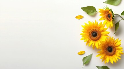A minimalist sunflower pattern on a light background, showcasing the sunflowers distinctive petals and seeds for a clean, modern wallpaper.