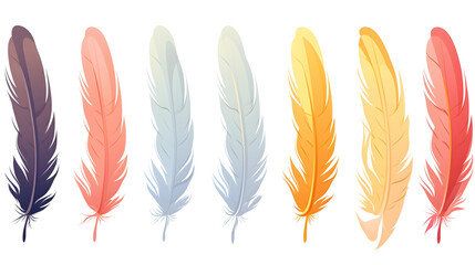 Feather Icon Flat Vector Illustration Clipart Cartoon - Professional Design Element for Websites and Apps