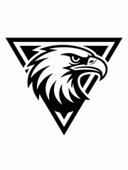 Abstract eagle or hawk head isolated on white background. Template for design mascot, label, badge, emblem or other branding. Vector illustration.
