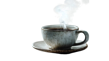 A minimalist white teacup with steam rising, perfect for cozy aesthetics, set against white --ar 16:9 --v 7.0 --s 750