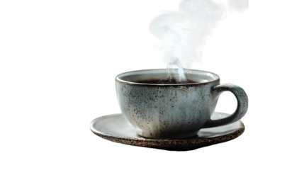A minimalist white teacup with steam rising, perfect for cozy aesthetics, set against white --ar 16:9 --v 7.0 --s 750