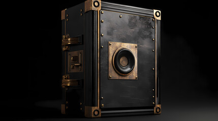 vintage metallic safe door
