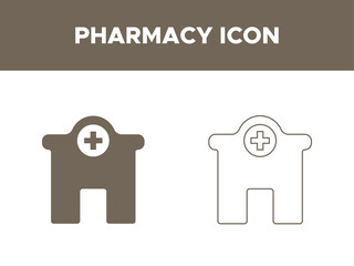 Pharmacy Icon Set, Pharmacy  Solid and line icon.