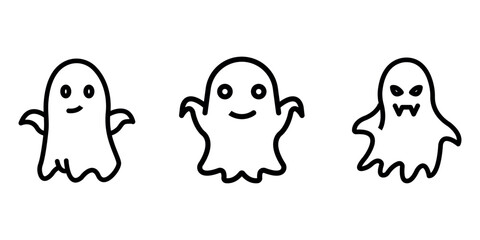ghost-custom outline or line icon design bundle.