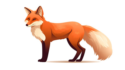 Fototapeta premium Flat Cartoon Fox Animal Vector Illustration for Isolated Design Projects