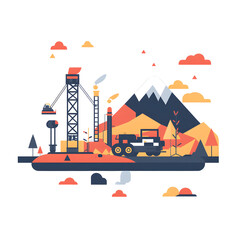 Naklejka premium Professional Image of Fracking Production for Extracting Petroleum Resources in FL