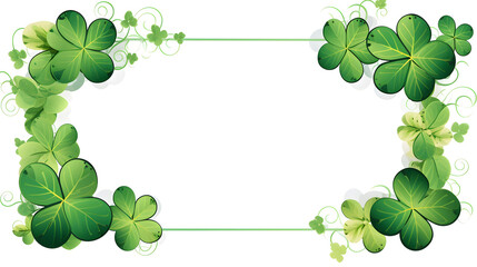 Fototapeta premium Professional Four Leaf Clover Frame Cartoon Vector Design for St. Patrick's Day Celebrations