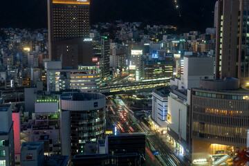 Fototapeta premium Night view of Kobe, a port city in Japan