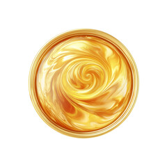 Swirling Golden Honey in a Bowl, Top View
