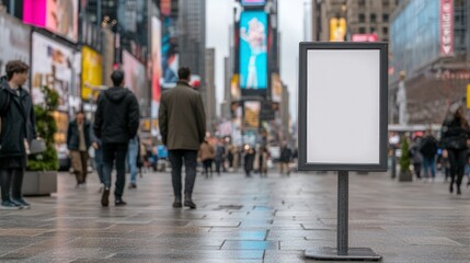 Obraz premium Blank Sign Times Square Street Advertising Mockup