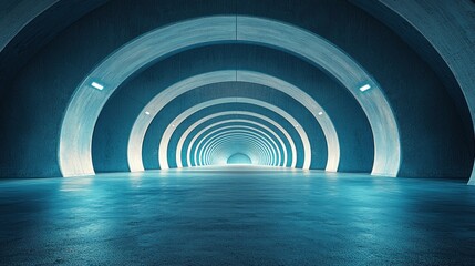 Obraz premium Futuristic tunnel with concentric circles