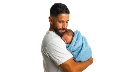 Latin Dad Holding Infant Son