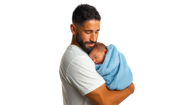 Latin Dad Holding Infant Son