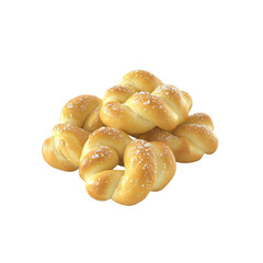 Delicious Golden Brown Twisted Bread Rolls with Salt Sprinkling