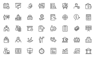 ESOP line icons set. Modern ESOP Icons - High-Quality Graphics for Finance, Corporate Plans,Includes Employee, Stock, Ownership, Plan, Vector illustration.