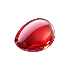 Abstract Red Glossy Orb 3D Render of a Shiny, Translucent Drop