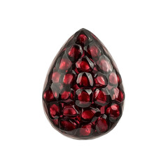 Teardrop-Shaped Pomegranate Jewel  A Stunning Macro Close-up of Ruby Red Arils