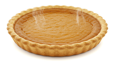 Custard Pie isolated on white background. American food