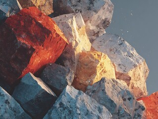 Abstract geological formation displaying warm colored rock textures and gradients