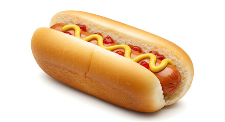 Hot dog isolated on white background. American food