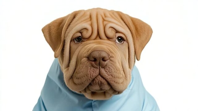 Wrinkled Wonder: This portrait captures a Shar Pei, with expressive eyes and unique wrinkles, in a soft light.