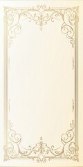 Creamy paper with golden ornate frame for invitation design or presentation