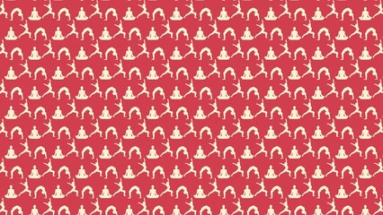 Seamless vector yoga pattern design multi colored 