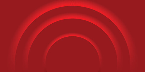 Fototapeta premium Red glowing semicircle scene layer. Abstract minimal scene semicircle background view.