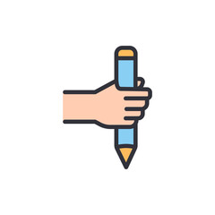 Hand Holding A Pencil For Drawing Or Writing Isolated On Transparent