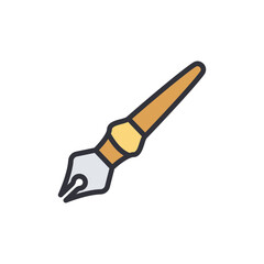 Stylized Icon Of An Antique Calligraphy Pen With Transparent Layer