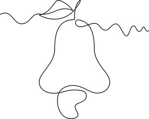one line art Cashew vector illustration. line art, one continuous line, simple, hand drawn and sketch style. for icons, symbols, signs or logos. PNG