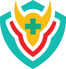 Obraz premium Abstract and Modern Healthcare Risk Assessment Logo Concept