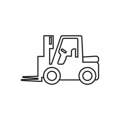 Forklift line icon isolated on white background