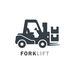 Forklift solid logo isolated on white background