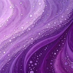 Obraz premium Abstract purple waves with circular patterns and flowing textures.