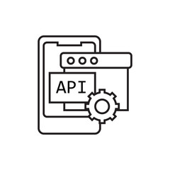 Api line icon isolated on white