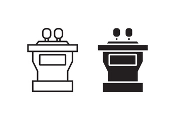 podium speech icon set isolated on white background