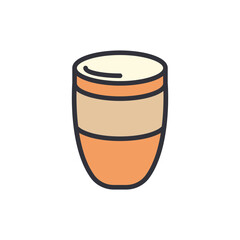 Stylized Illustration Of A Conga Drum On Transparent Background