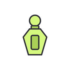 Elegant Fragrance Essence Green Bottle Design On Transparent Display