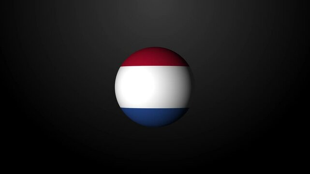 Animation of rotating ball with Netherlands flag theme. Netherlands flag in sphere shape, Netherlands Icon, Netherlands logo

