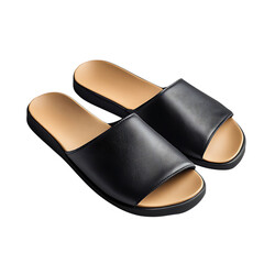 Minimalist Slipon Sandals with a Sleek Silhouette Isolated on Transparent Background