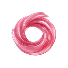 Abstract Pink Swirl Ring Elegant 3D Render of Fluid Design