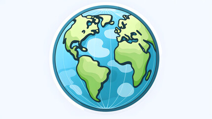 Obraz premium Global world map icon isolated Stock Vector illustration, ideal for educational projects