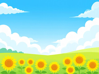 Obraz premium ひまわり 青空