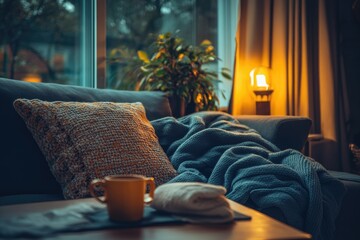 Cozy autumn evening at home.