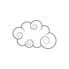 Oriental Cloud Element in Flat Design. Vector Illustration.