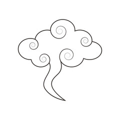 Oriental Cloud Element in Flat Design. Vector Illustration.