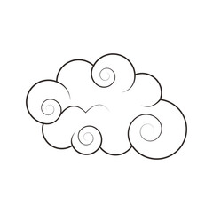 Oriental Cloud Element in Flat Design. Vector Illustration.