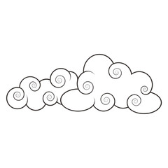 Oriental Cloud Element in Flat Design. Vector Illustration.
